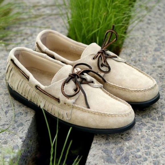 Sebago x Ronnie Fieg Kith Mohican Sand Suede Moc-Toe Men's Dockside Boat Shoes 9 - Picture 1 of 2